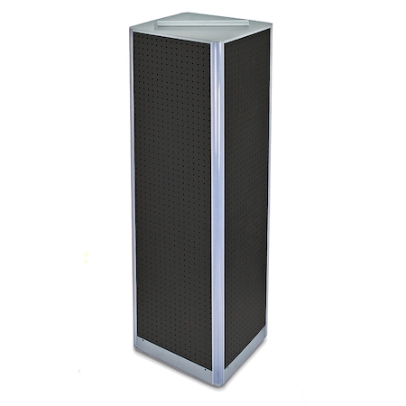 Azar Displays 4-Sided Pegboard Floor Revolving Display Panel Size:16"x60" 700405-BLK